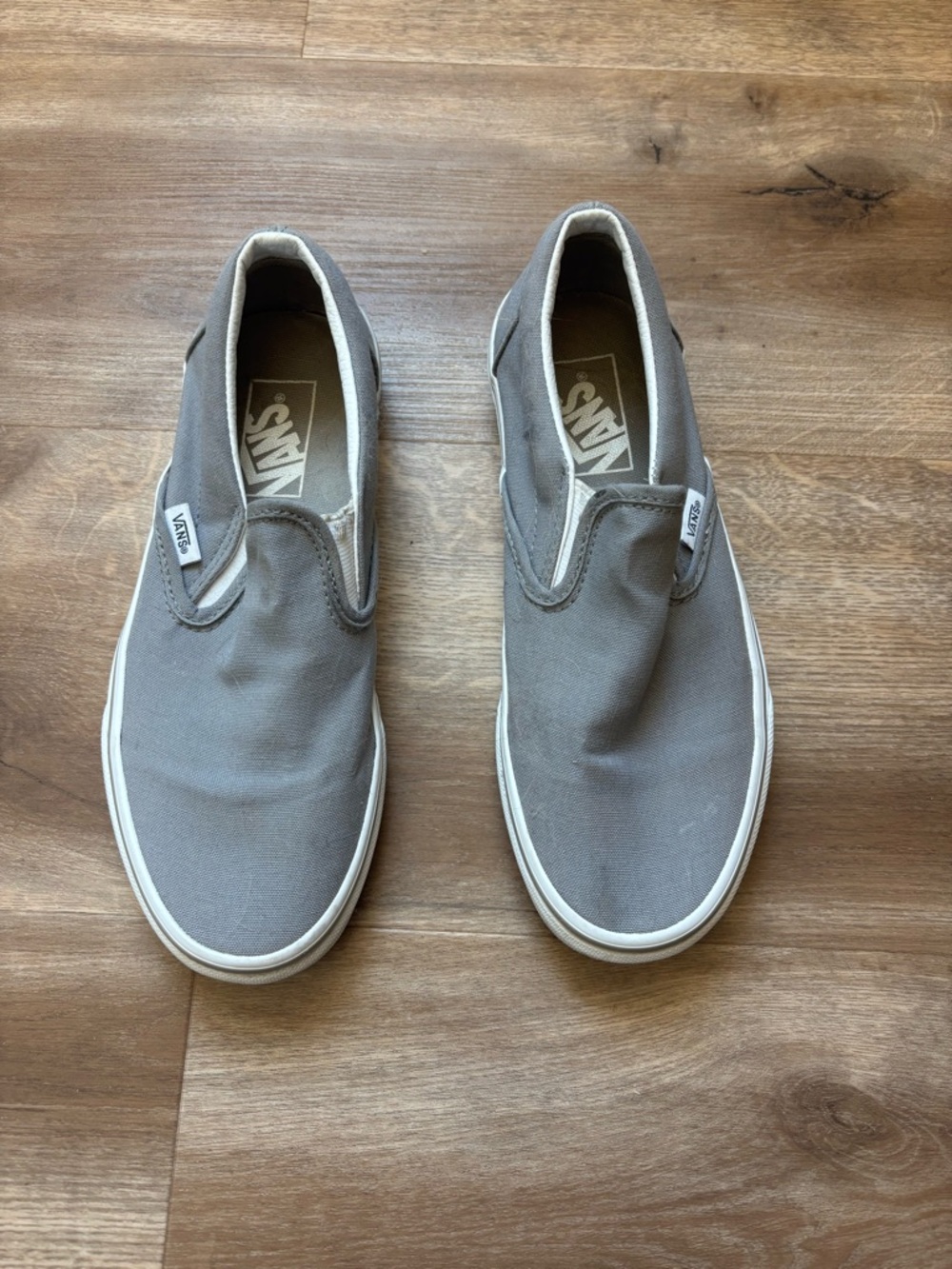 Vans Gray Canvas Slip-On Loafers